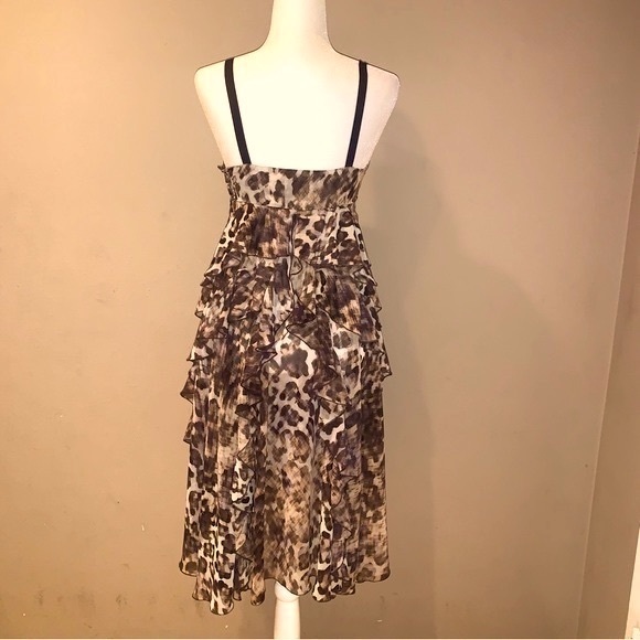 H&M  High low Animal Print Ruffle Midi Dress Size 6 - Picture 2 of 15